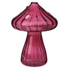 Novelty Glass Bud Vase, Mushroom Purple