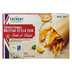 Breaded Cod Fillet & Chips, 14 oz