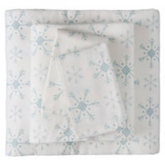 Full Size Flannel Sheet Set - Snowflakes