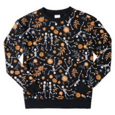 Ladies Halloween Skeleton Pullover - Black, L