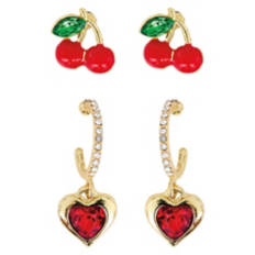 2 Pack Valentines Jewelry - Cherry Earrings