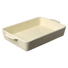 Rectangle Shaped Stoneware Baking Dish, Cream