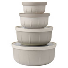 8 Piece Short Storage Bowl Set, Gray