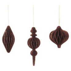 Paper Glittered Ornaments, Bronze