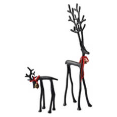 2 Piece Holiday Reindeer Set - Black Finish, S & M