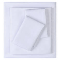 King Size Stripe Embossed Microfiber Sheet Set, White