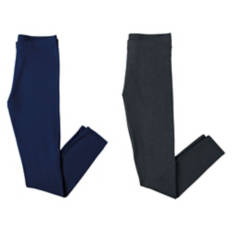 2 Pack Ladies Super Soft Leggings - Blue/Gray, L
