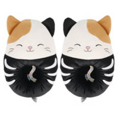 Halloween Squishmallow Slippers - Cat Skeleton, Children's 2/3, Ladies 4/5