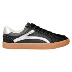 Ladies Low Cut Sneakers - Black Silver, 9