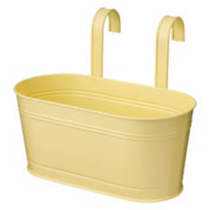 Metal Hanging Trough Planter, Yellow