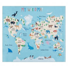46” x 52” Education Rug - World Map