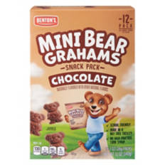Mini  Bear Chocolate Grahams Snack Packs, 12 oz