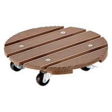Round Plant Caddy, Dark Brown