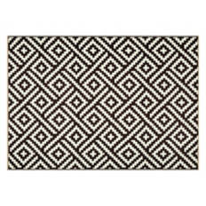 5' x 7' Reversible Indoor/Outdoor Rug - Brown/Beige Diamond