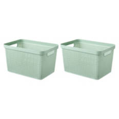 2 Pack Medium Storage Baskets, Green