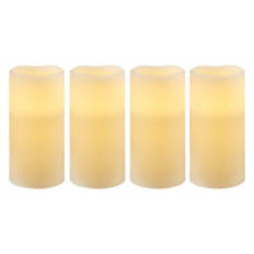 4 Piece Flameless LED Vanilla Scent Candle Set, Ivory