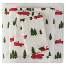 Full Size Flannel Sheet Set - Trucks