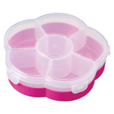 Fushia Flower Divided Snackle Box