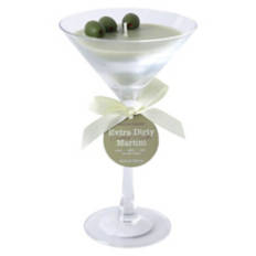 Cocktail Glass Scented Candle - Dirty Martini, 4.3 oz