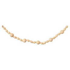 12 Foot Long Wooden Beaded Garland - Natural
