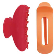2 Pack Claw Clips, Pink/Orange