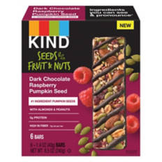 Dark Chocolate Raspberry Pumpkin Seeds Bars, 6 count
