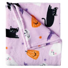 50" x  60" Halloween Super Soft Throw - Purple Halloween