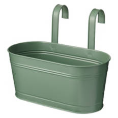 Metal Hanging Trough Planter, Green