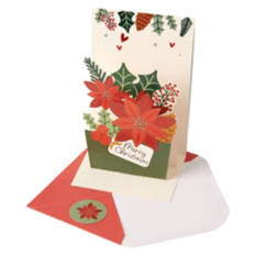 Pop Up Christmas Card - Poinsettia