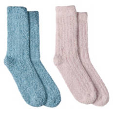 2 Pack Ladies Ultra Soft Socks - Rose & Blue, 4-10
