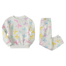 Children's Sweat Set - White Bows, S