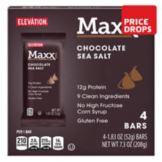 Dark Chocolate Sea Salt Maxx Bar, 4 count