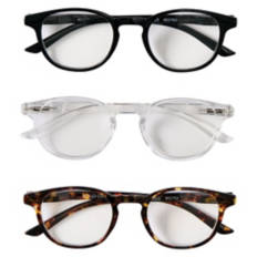 3 Pack Ladies Reading Glasses - Clear/Black/Tortoise, 1.5