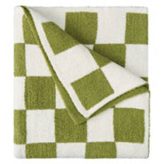 50" x 70" Ultra Cozy Knit Throw, Green Checkerboard
