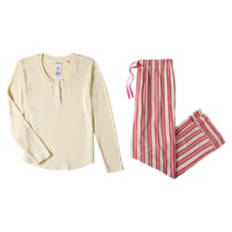 2 Piece Ladies Winter Pajama Set - Red, L