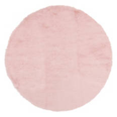 3' Super Soft Round Faux Fur Rug, Pink