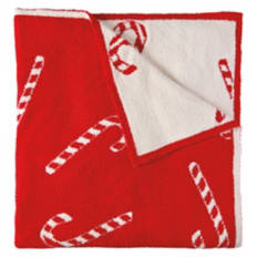 50" x 70" Holiday Ultra Cozy Knit Throw - Candy Canes