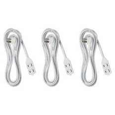 Fabric Power Extension Cord, White