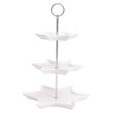 3 Tier Buffet Server - Star-shaped, White