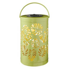 Solar Decorative Metal Lantern, Green
