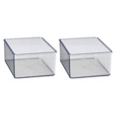 2 Pack Medium Storage Bins, Clear