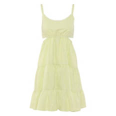 Ladies Viscose Linen Dress - Green, S