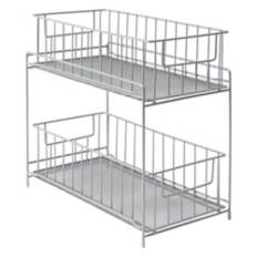 2 Tier Mesh Organizer, Silver