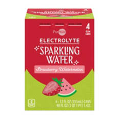 Strawberry Watermelon Flavored Electrolyte Sparkling Water - 4 pack, 12 fl oz can