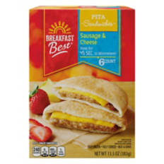 Sausage & Cheese Pita Sandwiches, 6 count