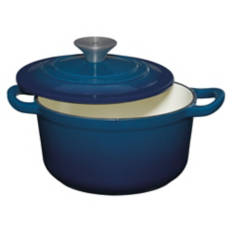 2 Quart Cast Iron Dutch Oven, Navy Blue