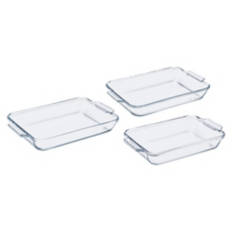 3 Piece Glass Baking Dish Set - 2 Qt, 3 Qt, & 5 Qt