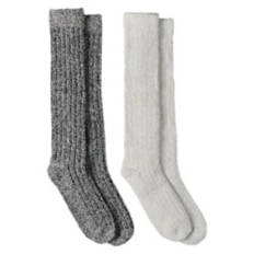 2 Pack Ladies Ultra Soft Socks - Dark Grey & Grey, 4-10