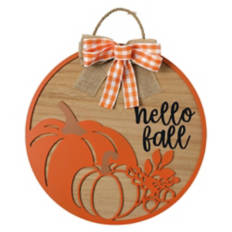 Indoor/Outdoor Circle Sign - Hello Fall