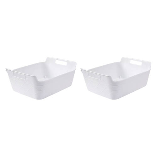 2 Pack Medium Flexible Storage Trays, White